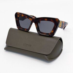 NEW LW40145I 52A, LOEWE HAVANA BWOWN CAT EYE WOMEN SUNGLASSES LOEWE